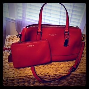 Red Crossbody and Wristlet